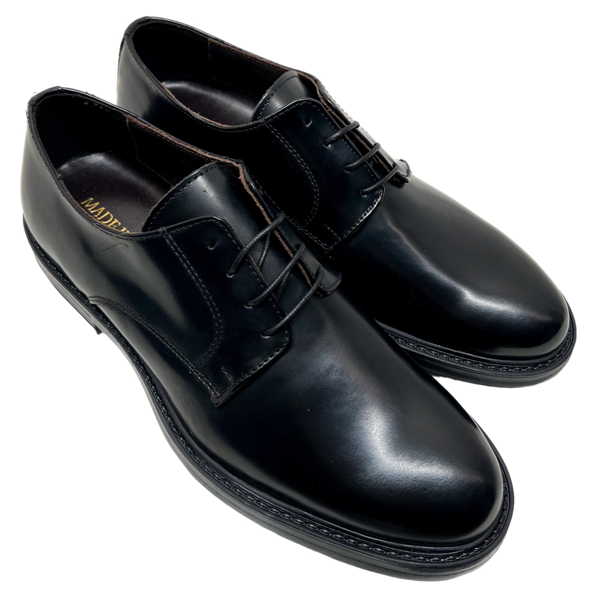 Scarpe Oxford In pelle Nera Spazzolata