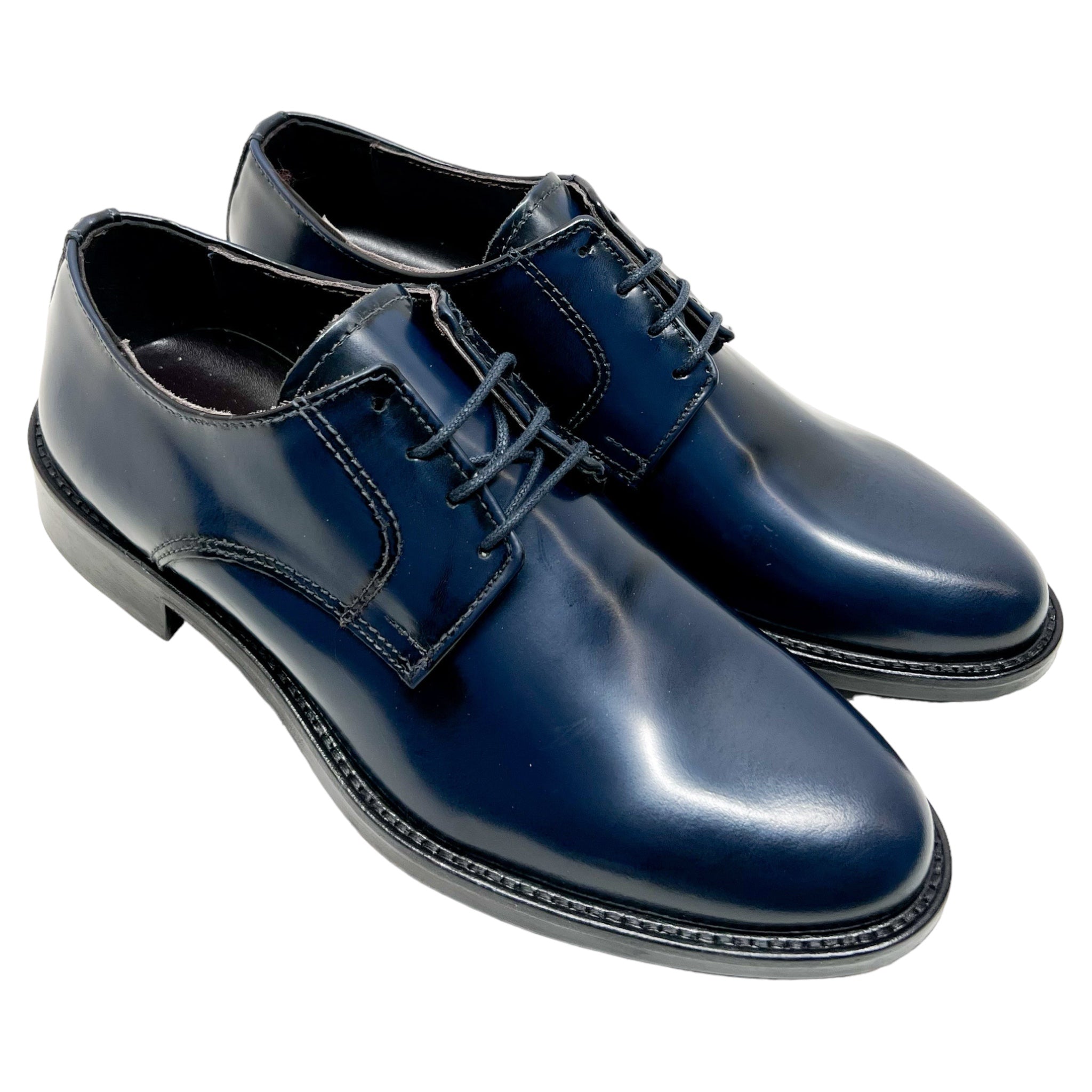 Scarpe Oxford in pelle Blu Spazzolata