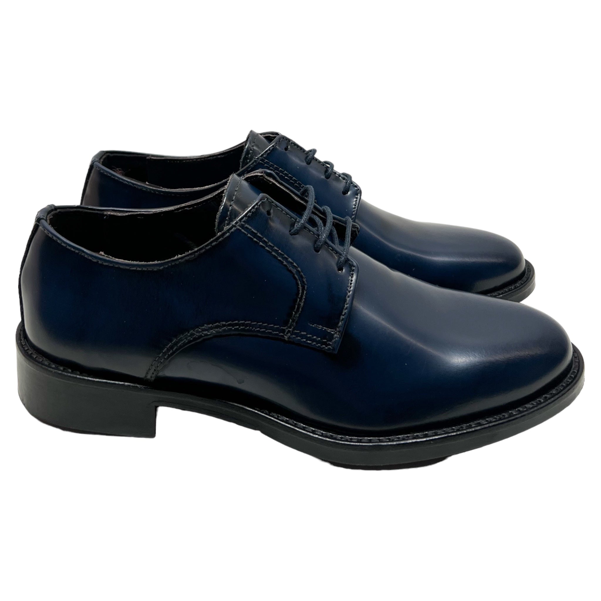 Scarpe Oxford in pelle Blu Spazzolata